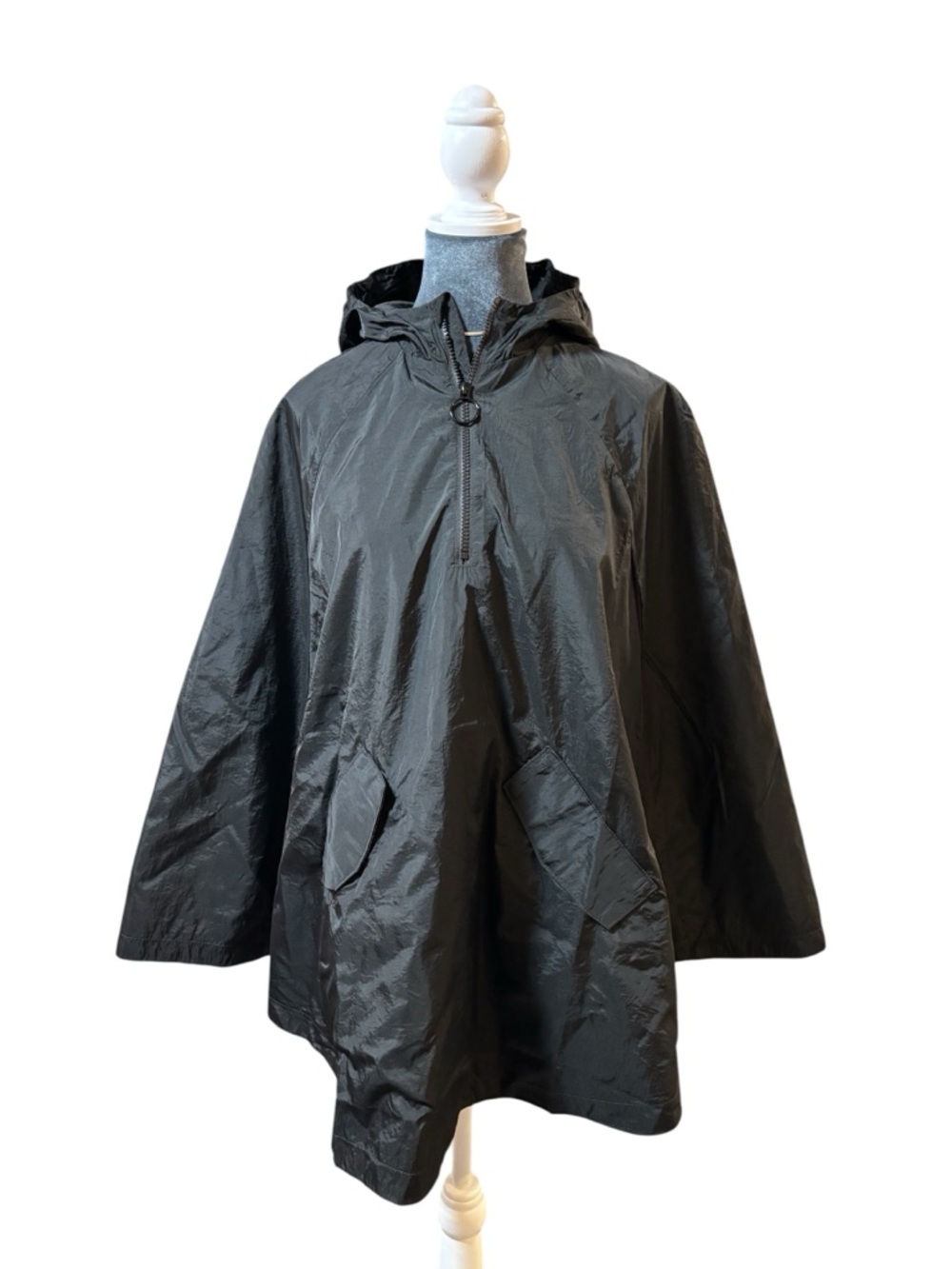 A New Day Women’s Black Hooded Rain Poncho Size XS